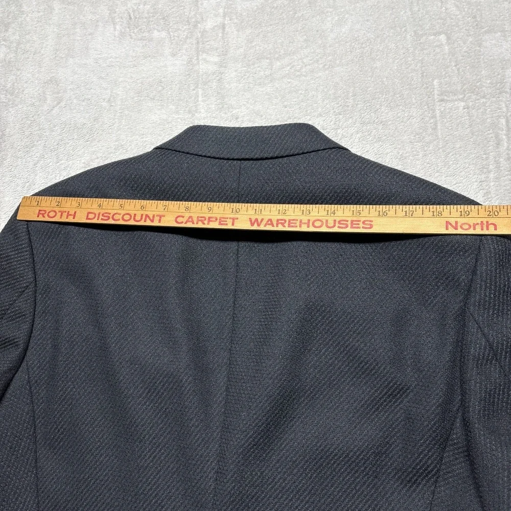 Armani Collezioni Men's Black Gray‎ Textured Stripe Blazer Suit Jacket 42L Wool